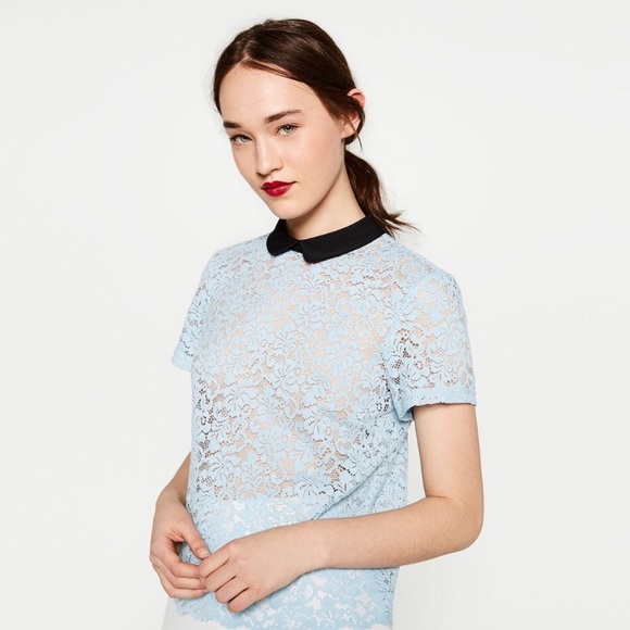 Zara Tops - Zara Lace Collared Top